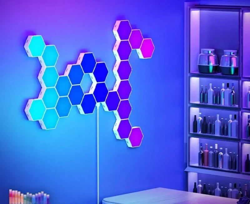 Luminária de Parede Hexagonal  RGB